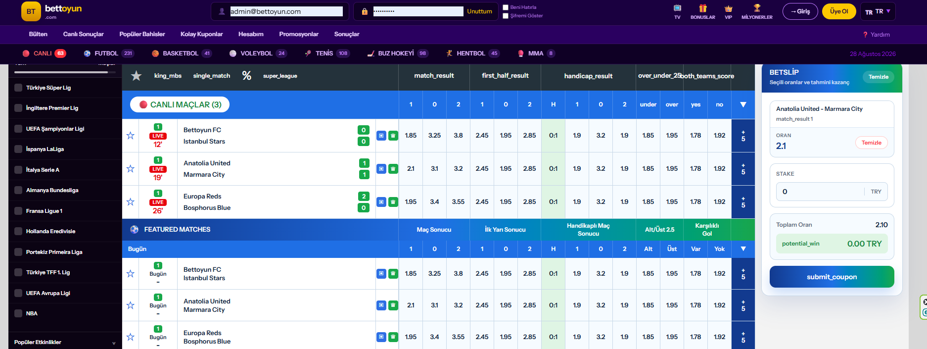 Casino & Sportsbook Platform” veya “Complete iGaming Platform